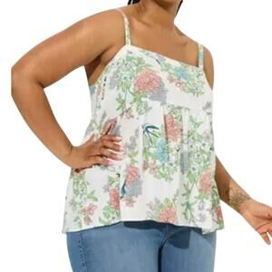 Torrid Line Airbrush Floral Cloud Dancer Tank Top Size 24/26